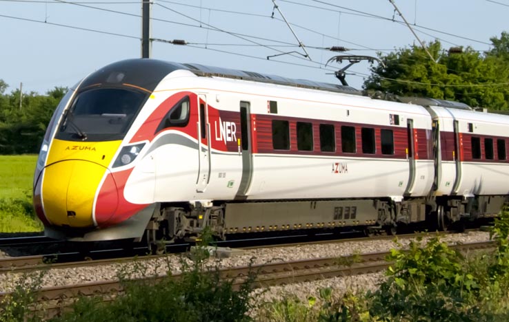 LNER Azuma on down train at Abbots Ripton 