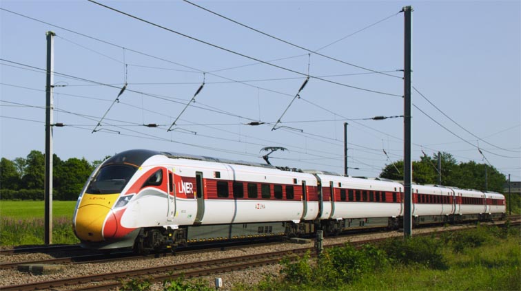 LNER Azuma at Abbots Ripton on the 23rd of June in 2020