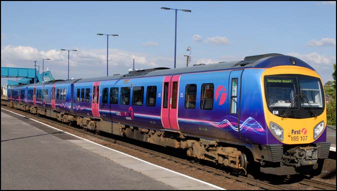 Barnnetby station with a Transpenne Express 185107