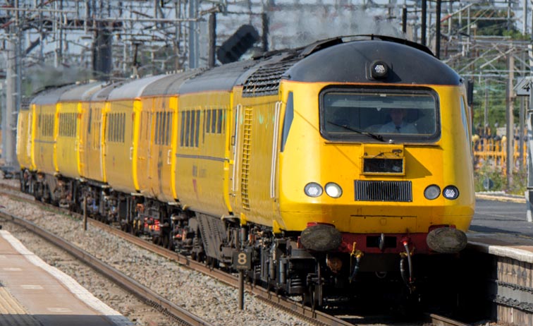 The Network Rail HST Measure Train at Bleachley station in 2014