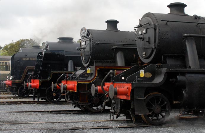 Four steam locomotives on shed Four steam locomotives on shed