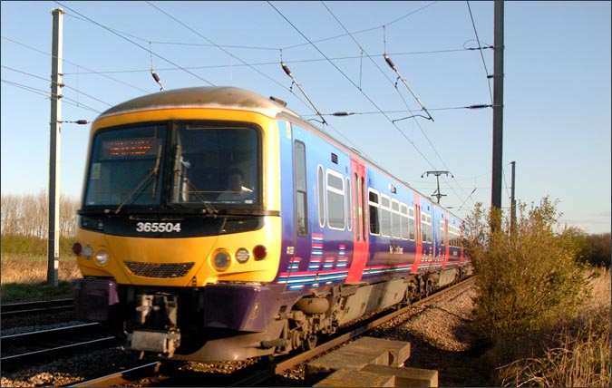First Capital Connect 365539 with a up train at Conington on 12th April 2008 