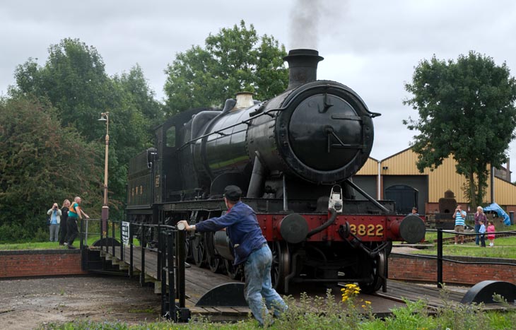3822 being turned on the turntable at Didcot in 2008