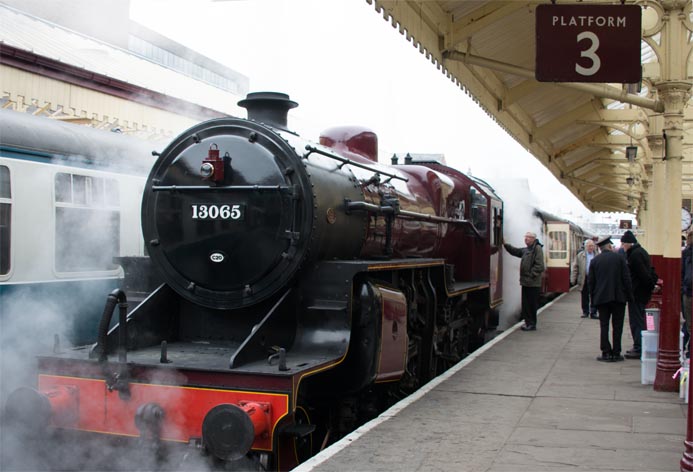 LMS Crab no.13065 in platform 3 at Bury station 
