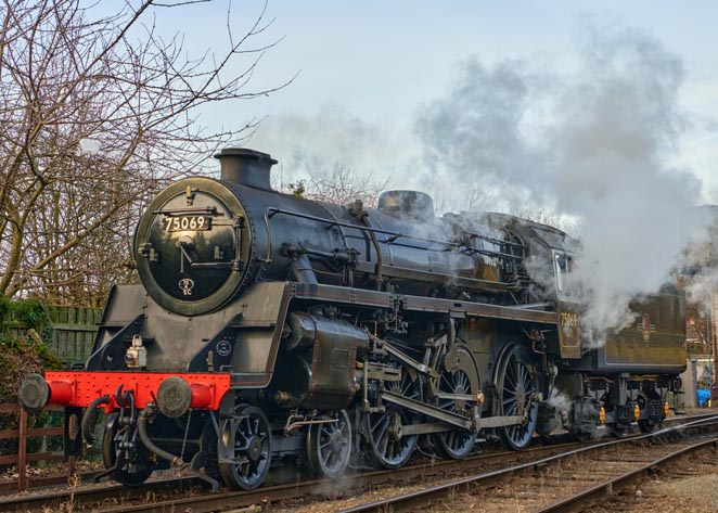 4-6-0 75069 Standard 4  during the Winter Gala 29th January 2022