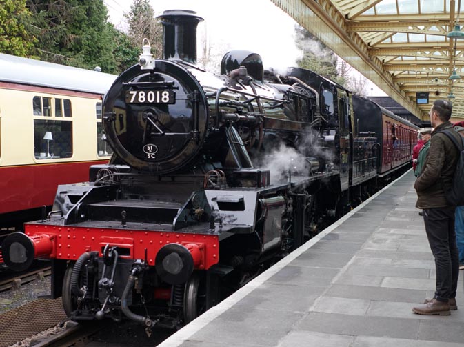 78018 into Loughborough station during the Winter Gala 29th January 2022