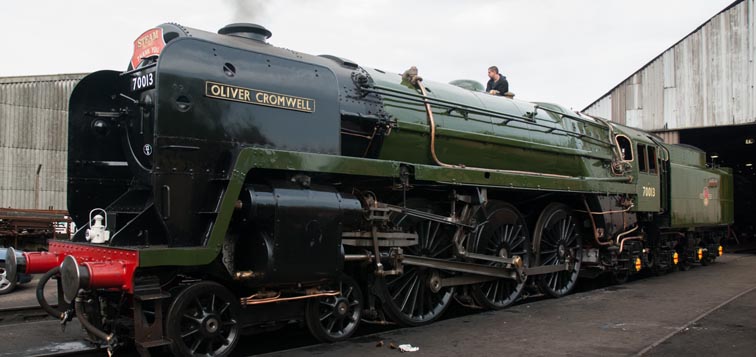 70013 Oliver Cromwell at Loughborough at the Great Central Railway on shed 70013 Oliver Cromwell at Loughborough at the Great Central Railway on shed