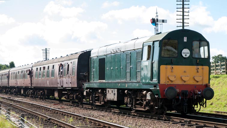Class 20 in in British Railways green with small yellow warning panel as D5098 Class 20 in in British Railways green with small yellow warning panel as D5098