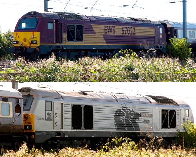Class 67022 and 67029 