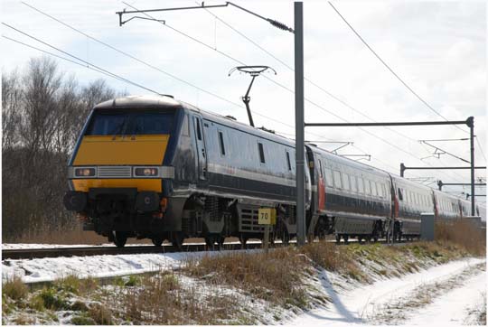 National Express East Coast down train at Holme Easter Sunday 2008