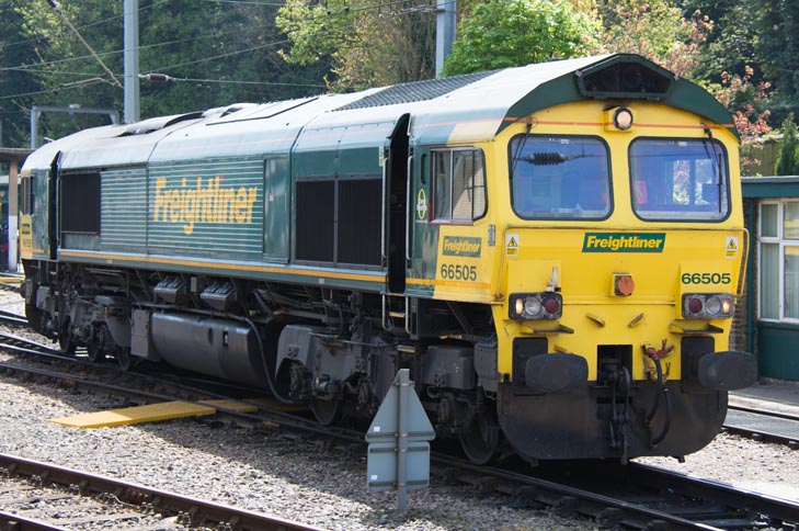 Freightliner class 66505 in Ipswich Depot 