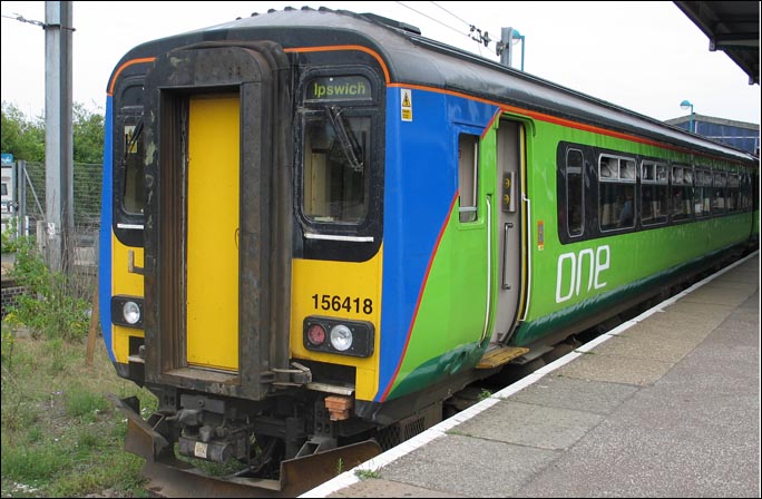 One class 156418 at Ipswich in 2005