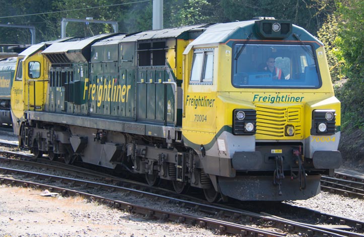 Freightliner class 70004 in Ipswich Depot 