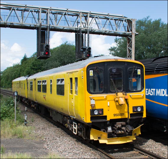 Network Rail class 950001 leaving Kettering station on the down slow also on the 10th of June 2014 heading for Derby?