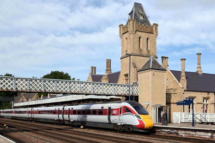 LNER Azuma from London Kings Cross in Lincoln station on the 23rd September 2021