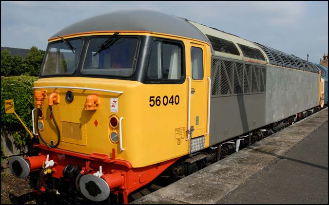 Class 56 040 in the bay platform at Dereham station in 2009 