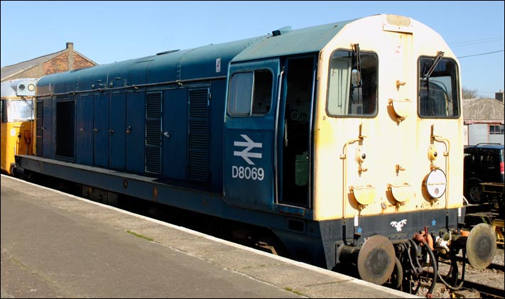 Class 20069 at the Mid-Norfolk's Diesel gala on Saturday 19th March 2011 in Derham station.