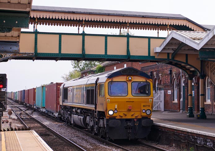 GBRf class 66710 at  March station on the 13th September 2021 