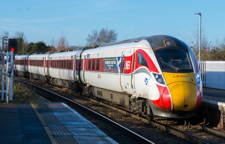 LNER Azuma 800104 into March station 