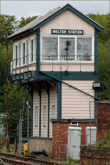 Melton station signal box in 2009 Melton Station signal box