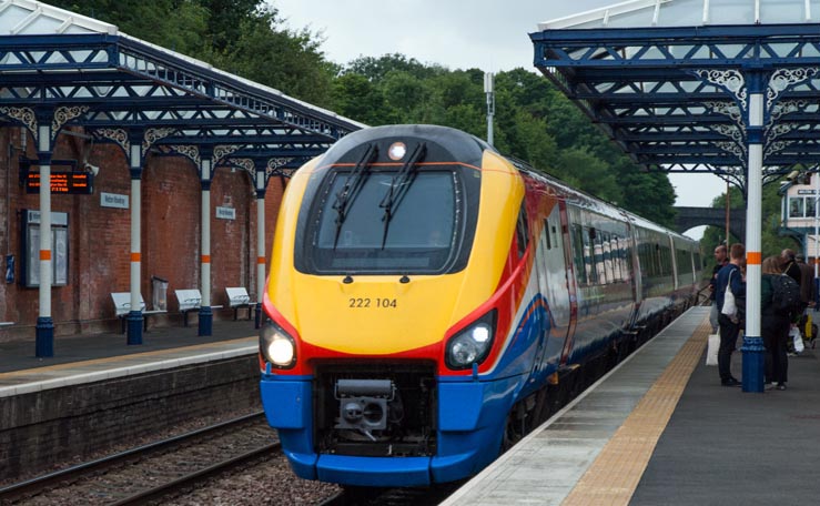 East Midland Trains class 222 104 in 2017 at Melton
