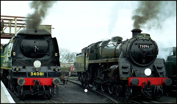 34081 and class 5 73096 at Wansford on the Nene Valley Railway 34081 and class 5 73096 at Wansford on the Nene Valley Railway