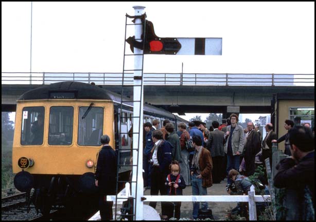 DMU that had come from the Fletton loop at Orton Mere DMU that had come from the Fletton loop at Orton Mere