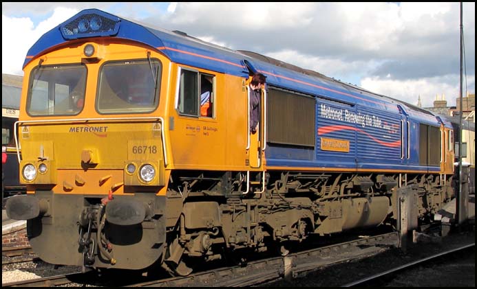 GBRf Class 66718 at Wansford 