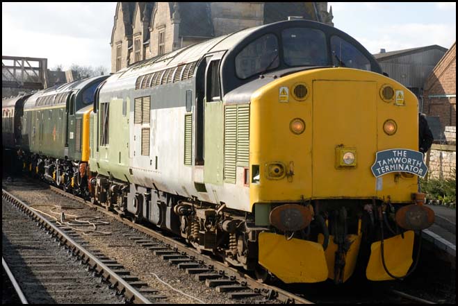 Class 37 518 and D 306 at Wansford station on the Nene Valley Railway on the 1st March 2008