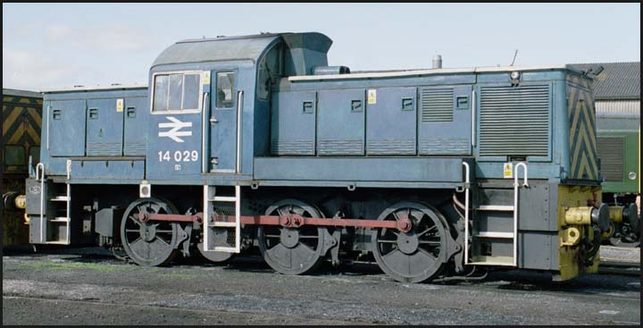  Class 14 029 0-6-0 on shed at Wansford 