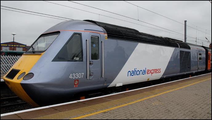 National Express HST 43307 at Newark station on 21st June 2008