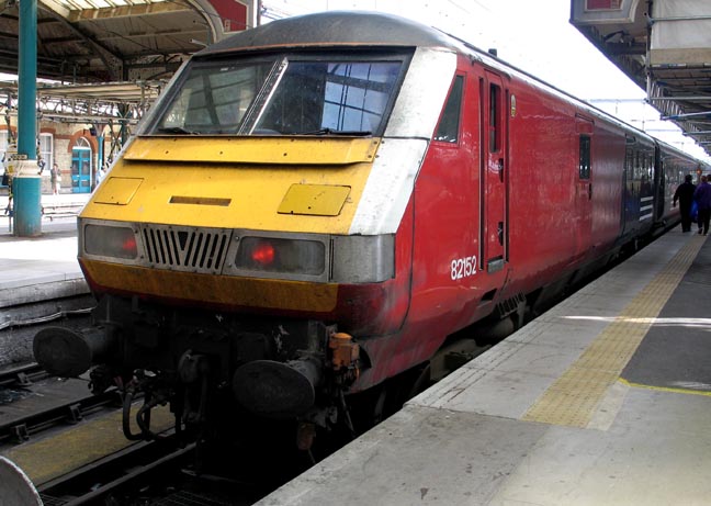 Mark 3 Driving Van Trailer or Driving luggage Van number 82152 at Norwich station in 2005
