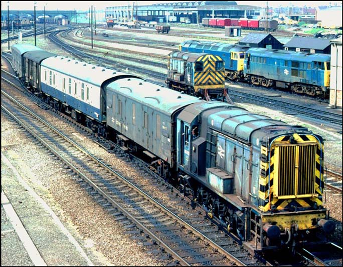 08 on a short parcels train at Peterborough