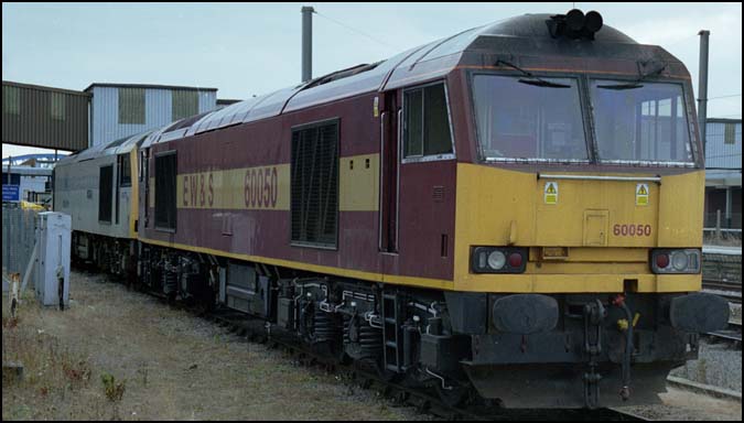 EW and S class 60050 and  class 60073 next to Peterborough station 