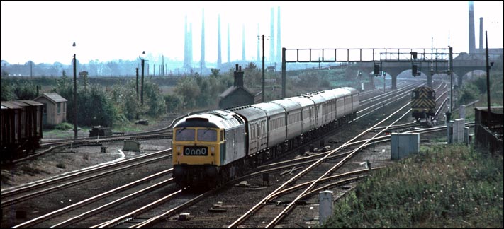 A class 47 at Fletton junction. 