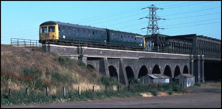 Cravens DMU on the up slow at the Fair meadow car park PeterboroughBR