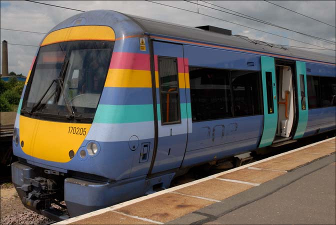 National Express East Anglia class 170205 in Platform 5 at Peterborough 