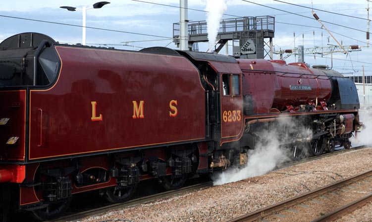 Duchess of Sutherland 6233 at Peterborough station 