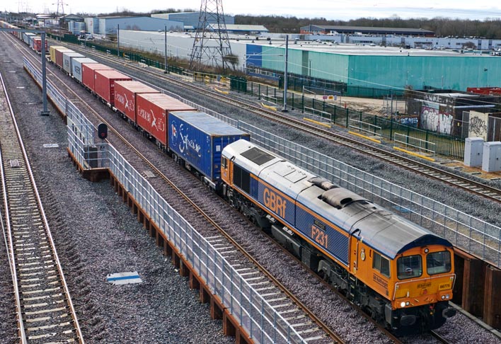 GBRf class 66775 HMS Argyll F231 using the new Dive Under at Werrington 