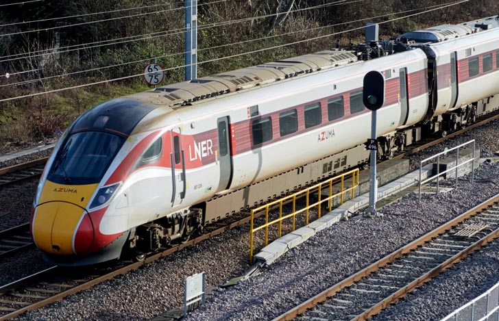 Down LNER Azuma on New Years Day morning on the 1st January 2022 