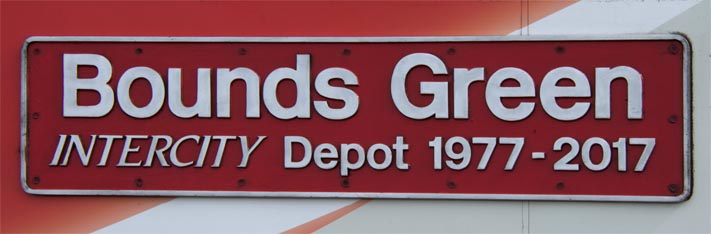 Class 91119 'Bonds Green' nameplate