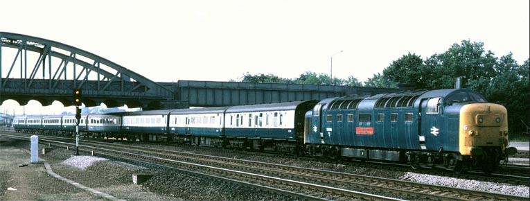 A class 55 Deltic into platform 4 at Peterborough A class 55 Deltic into platform 4 at Peterborough