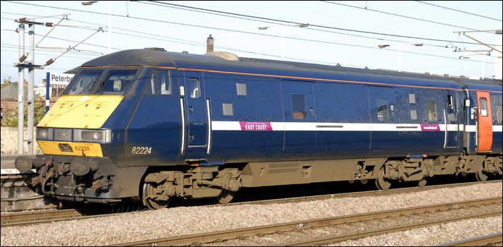 East Coast DVT 82224 at the rear of a down train on 30th of September in 2010 