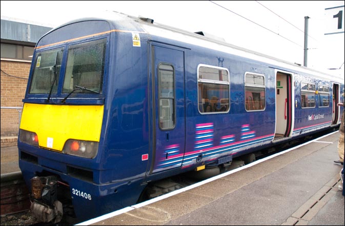 First Capital Connect 312408 in platform on a damp day in April 2012 First Capital Connect 312408 in platform on a damp day in April 2012