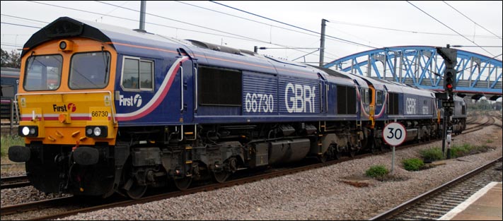 First GBRF class 66730 and First GBRf class 66728 and class 66405 First GBRF class 66730 and First GBRf class 66728 and class 66405