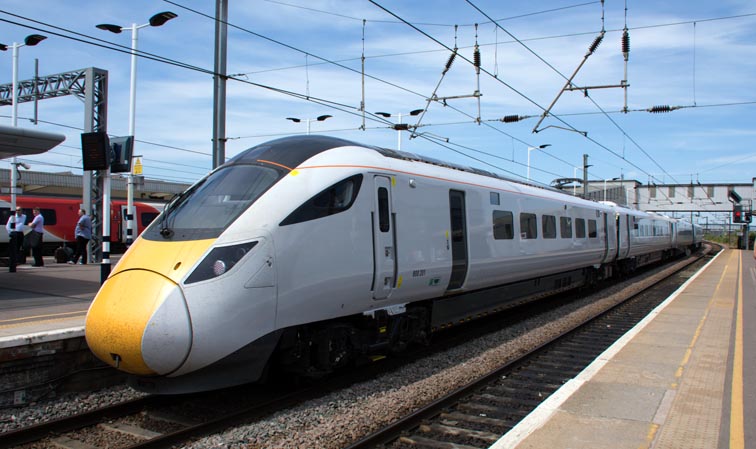 LNER class 800201 in platform 2 