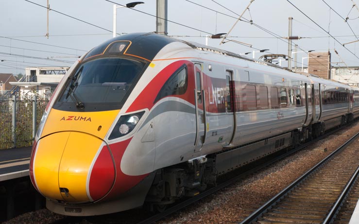 LNER Azuma in platform 2 on 17th of November 2019 
