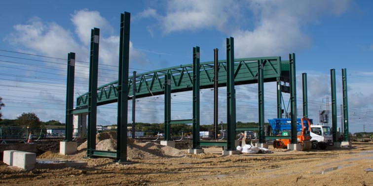 Part of the new footbridge at Werrington on the 9th in October  2019 