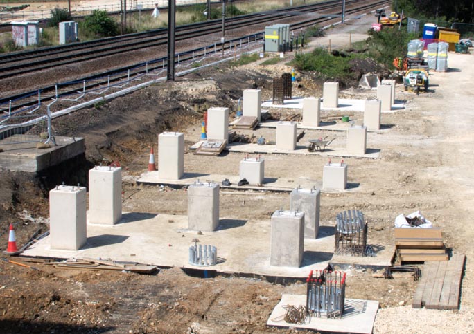 Concreat footing for the new footbridge 26th August 2019.
