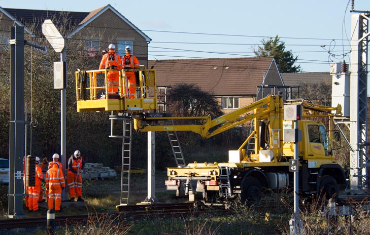 training on the overhead wires 